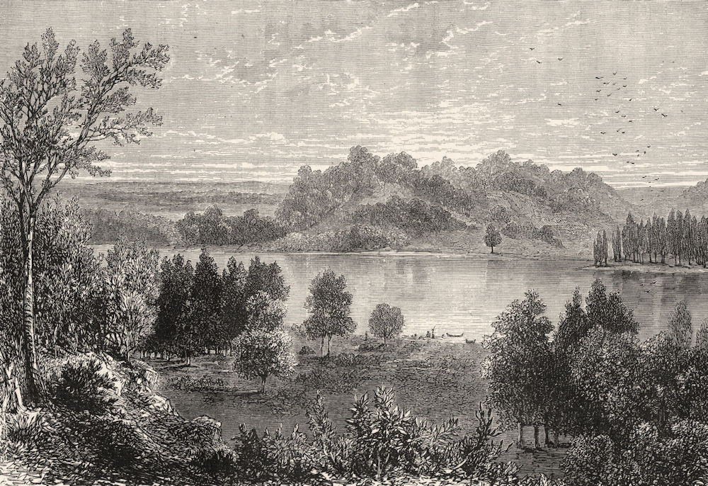 USA. Valley of Upper Mississippi c1880 old antique vintage print picture